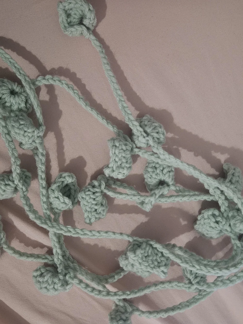 Handmade Crochet Vine in Mint Green